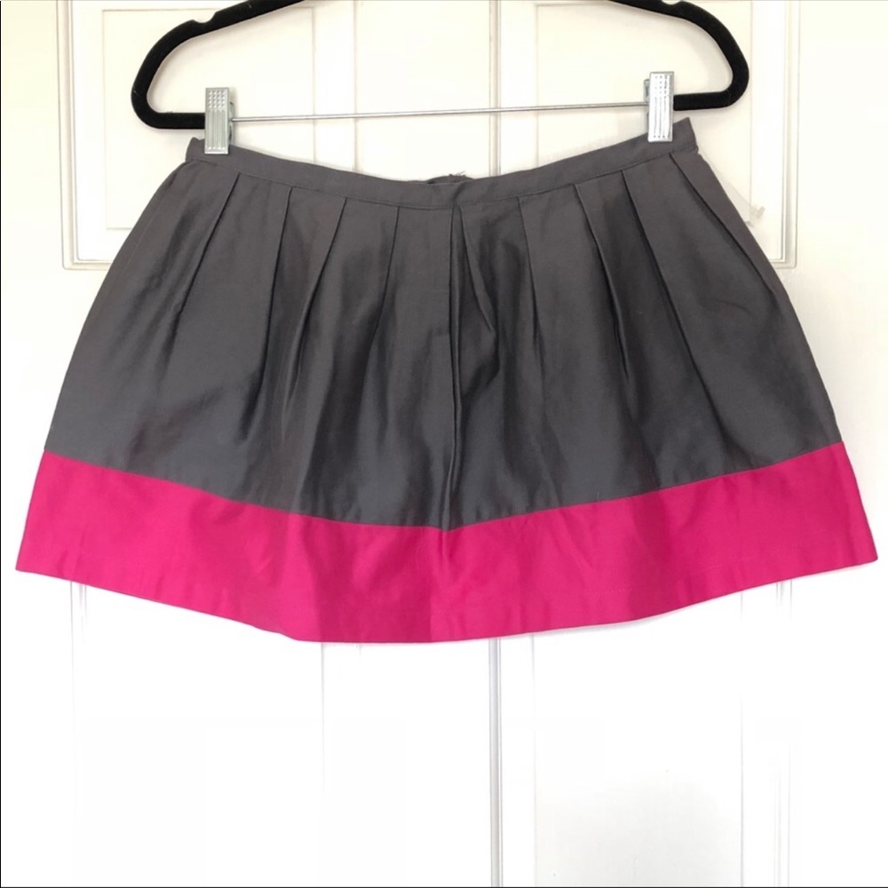 Better B Gray and Pink Striped Pleated Skirt